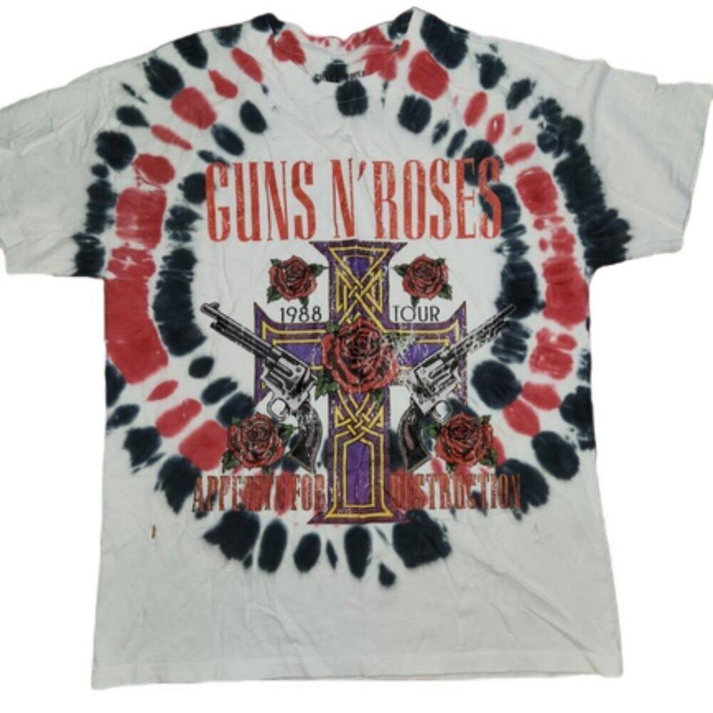 Guns N Roses Tie-Dye T-Shirt Large Appetite for Destruction Rock Tee || Small